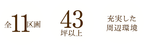 全11区画　43坪以上　充実した周辺環境